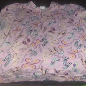 Flip flop pattern scrub top